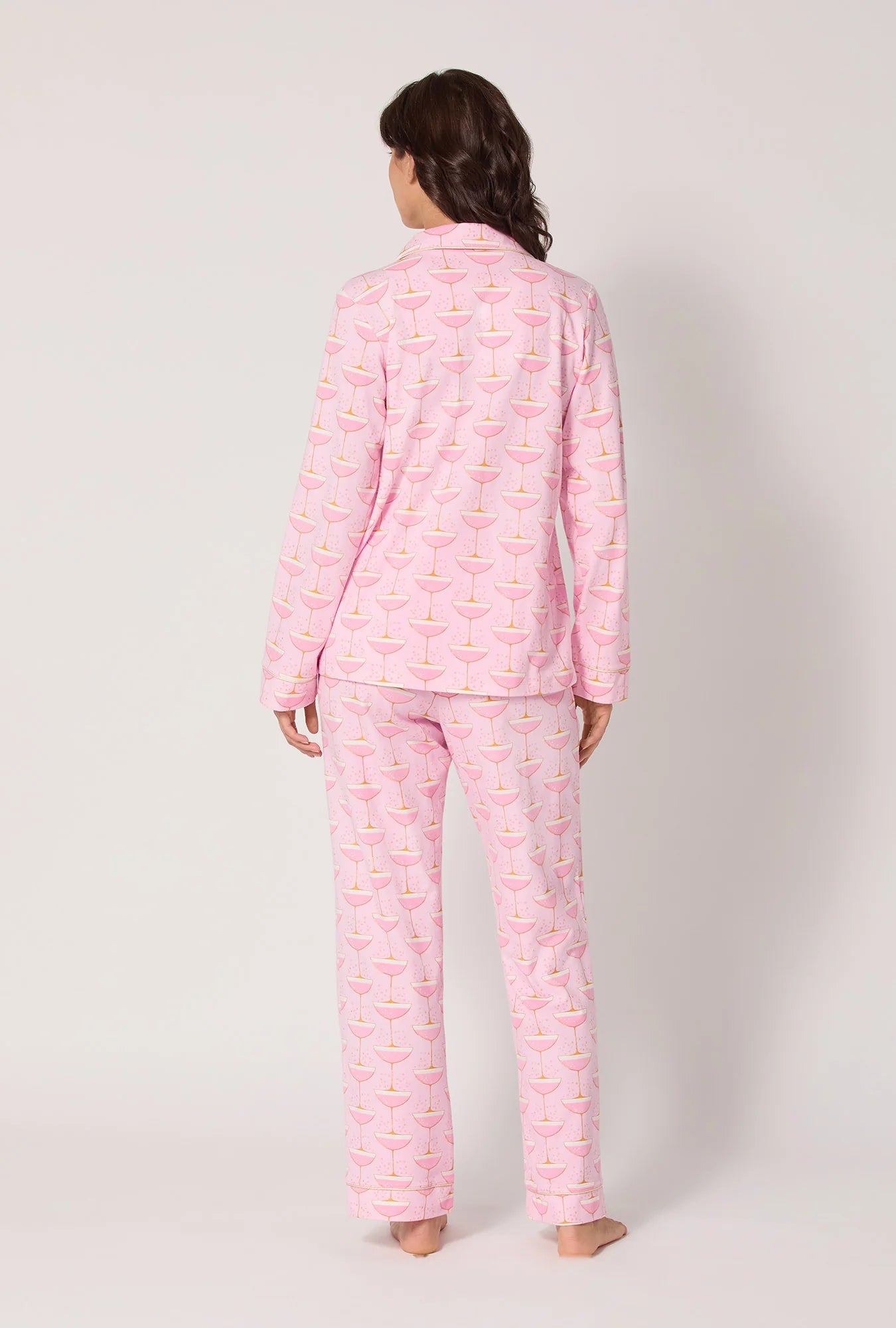 Champagne Coupe Long Sleeve Classic Stretch Jersey Pj Set