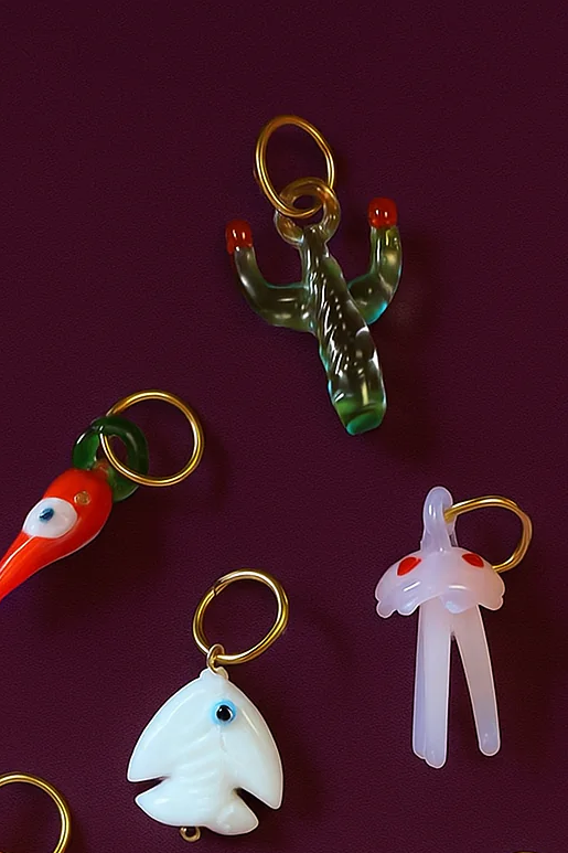 Glass Cactus Charm