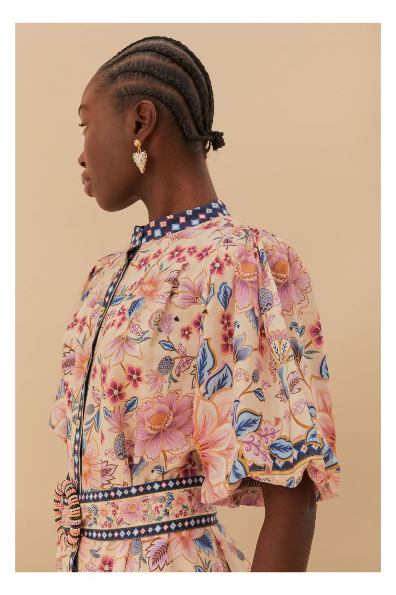 Superbloom Tapestry Puff Sleeve Mini Dress