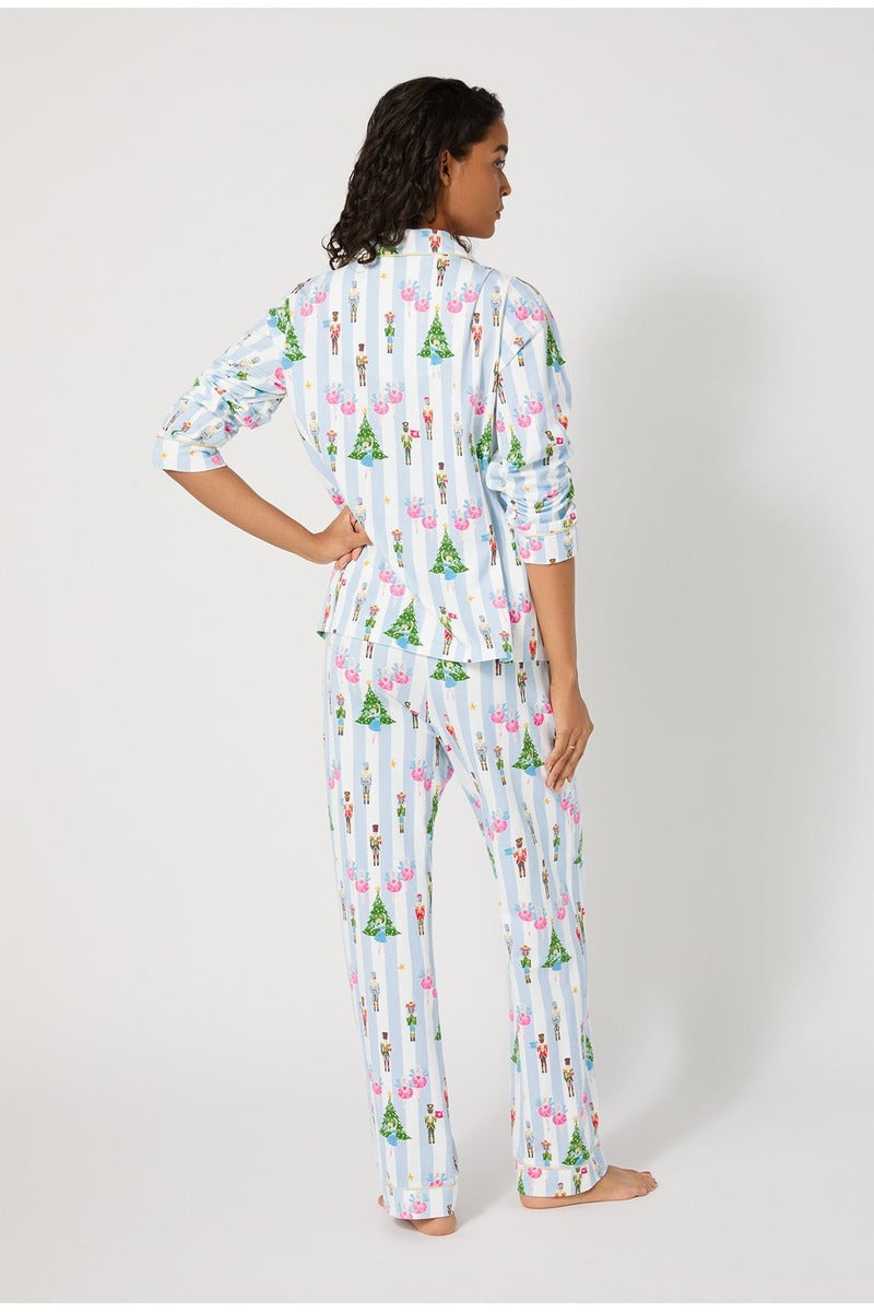 Sugarplum Stripe Long Sleeve Classic Stretch Jersey Pj Set