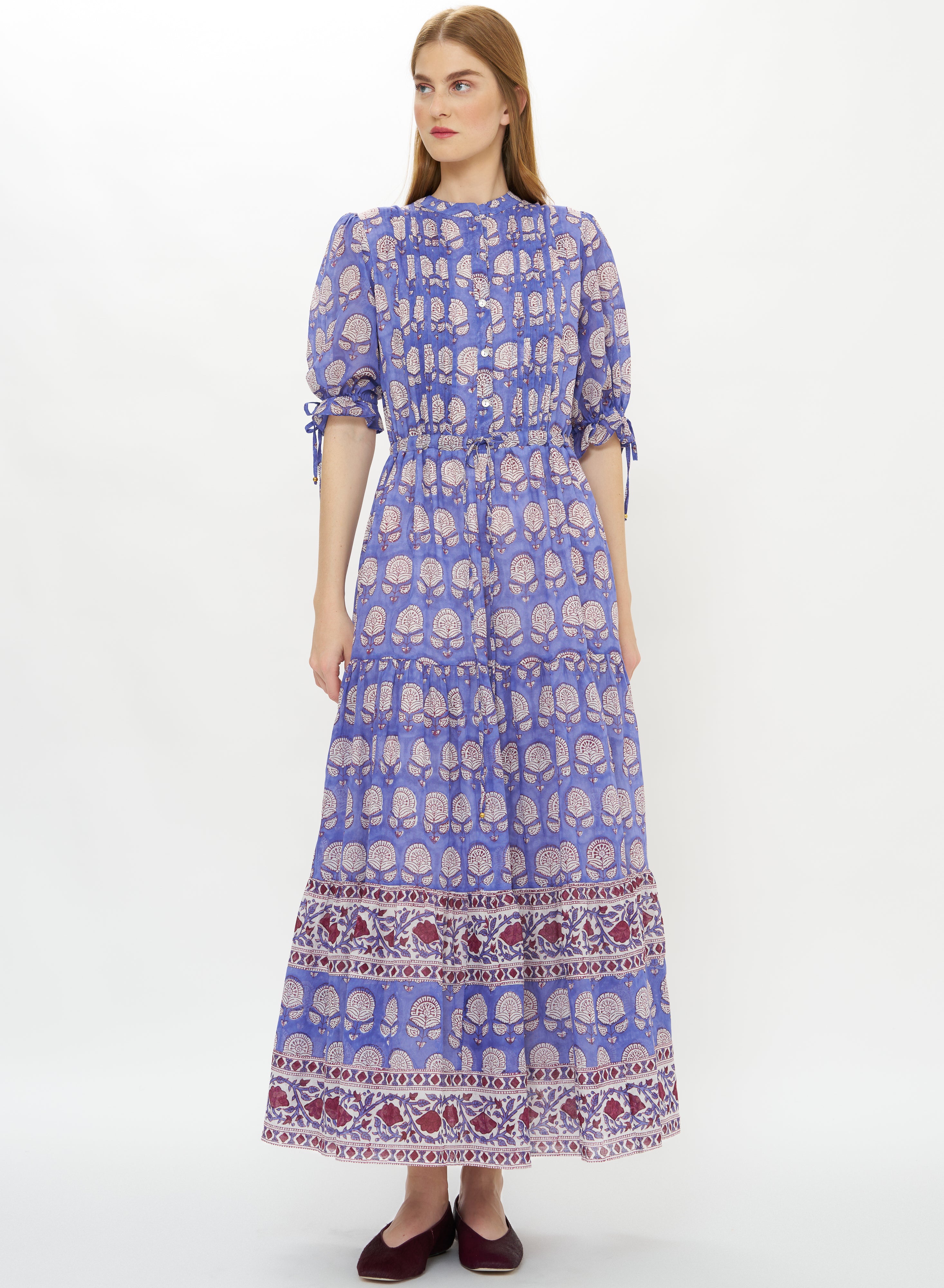 Cinched Pintuck Maxi