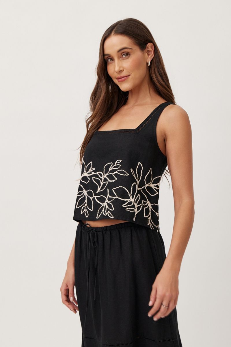 Square Neck Ladder Trim Top