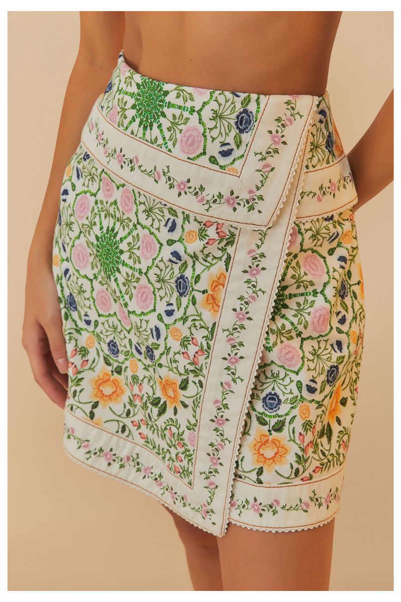 Folk Floral Mini Skirt