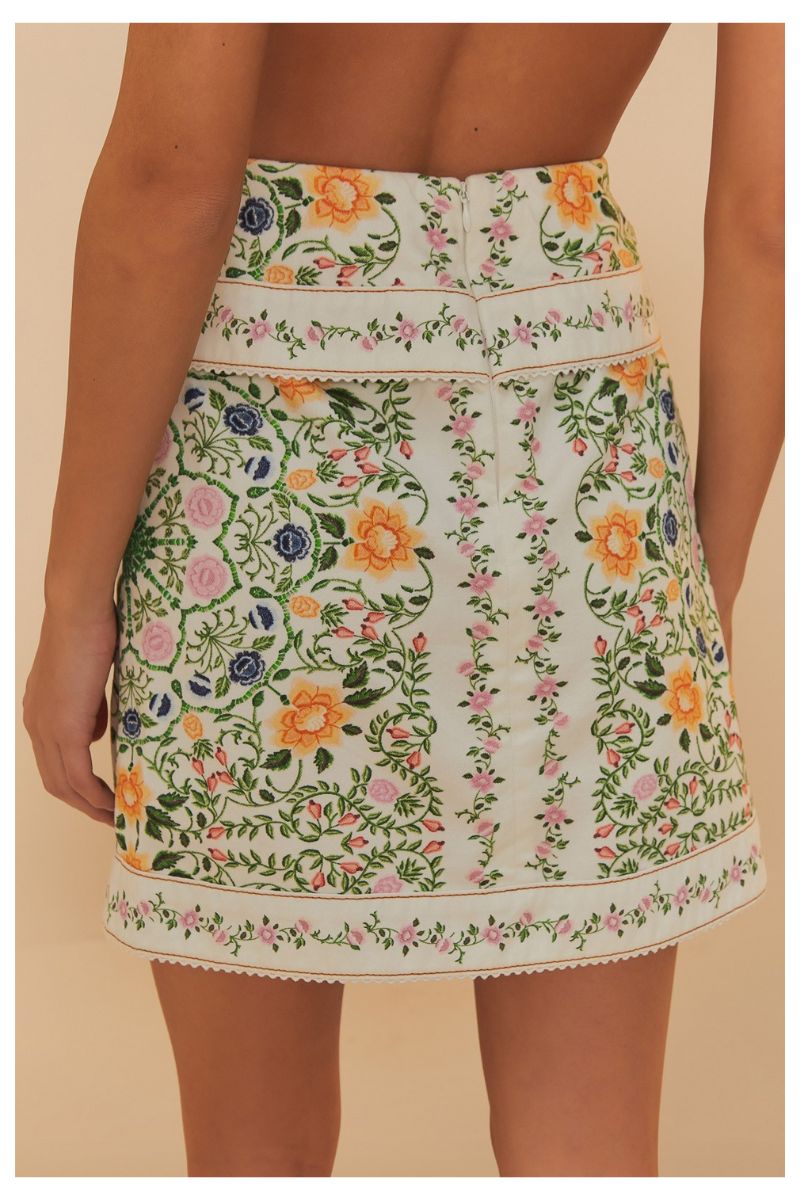 Folk Floral Mini Skirt