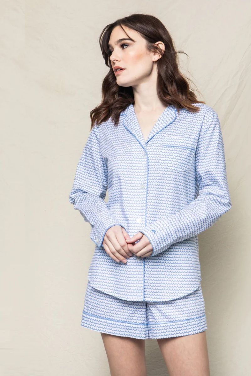 Twill Long Sleeve Pajama Short Set