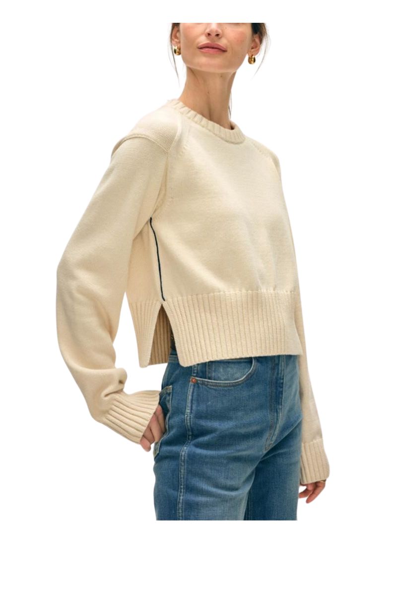 Soft Cotton Rib Trim Sweatshirt
