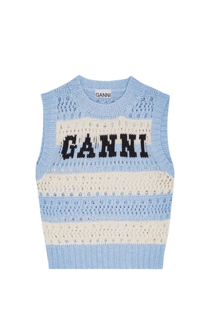 Light Blue Striped Vest