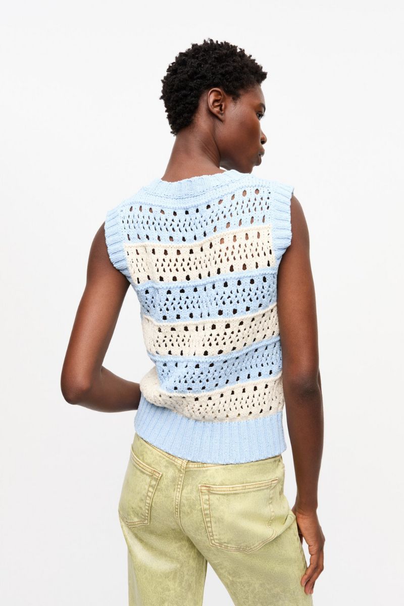 Light Blue Striped Vest