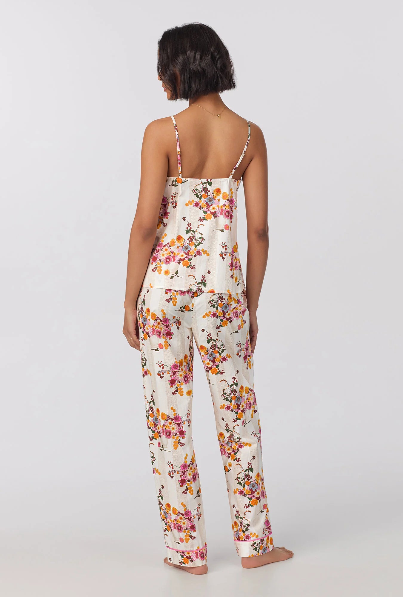 Chalet Cami Tank Woven Cotton Poplin Long PJ Set
