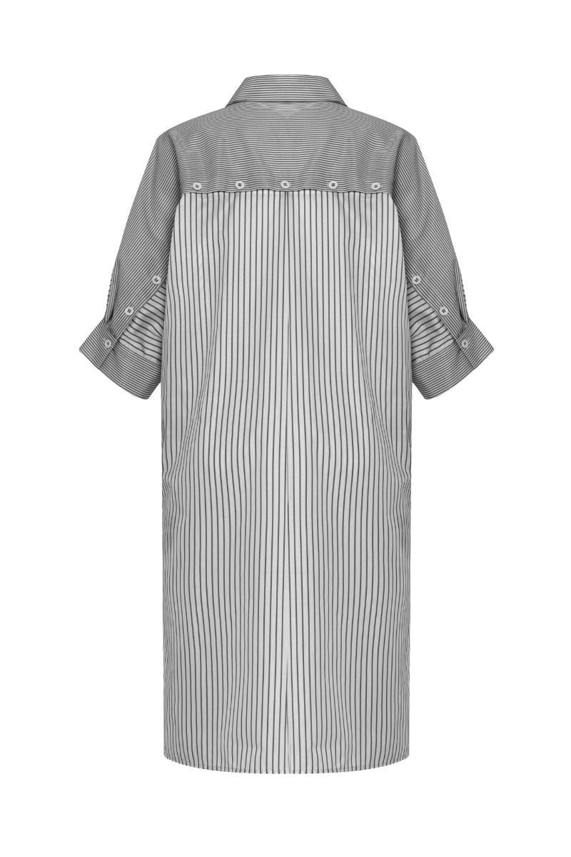 Echo Back Button Dolman Dress