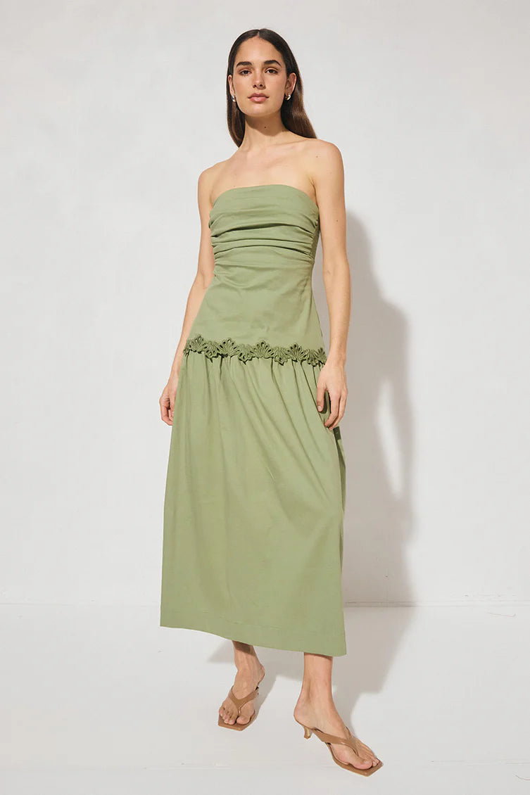 Fran Midi Dress Fern Green