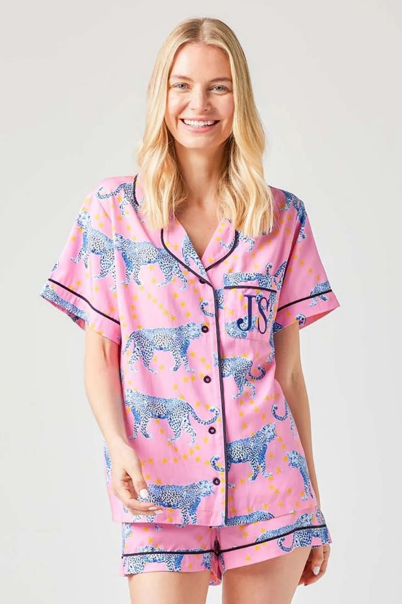 Cosmic Cheetah Pajama Shorts Set