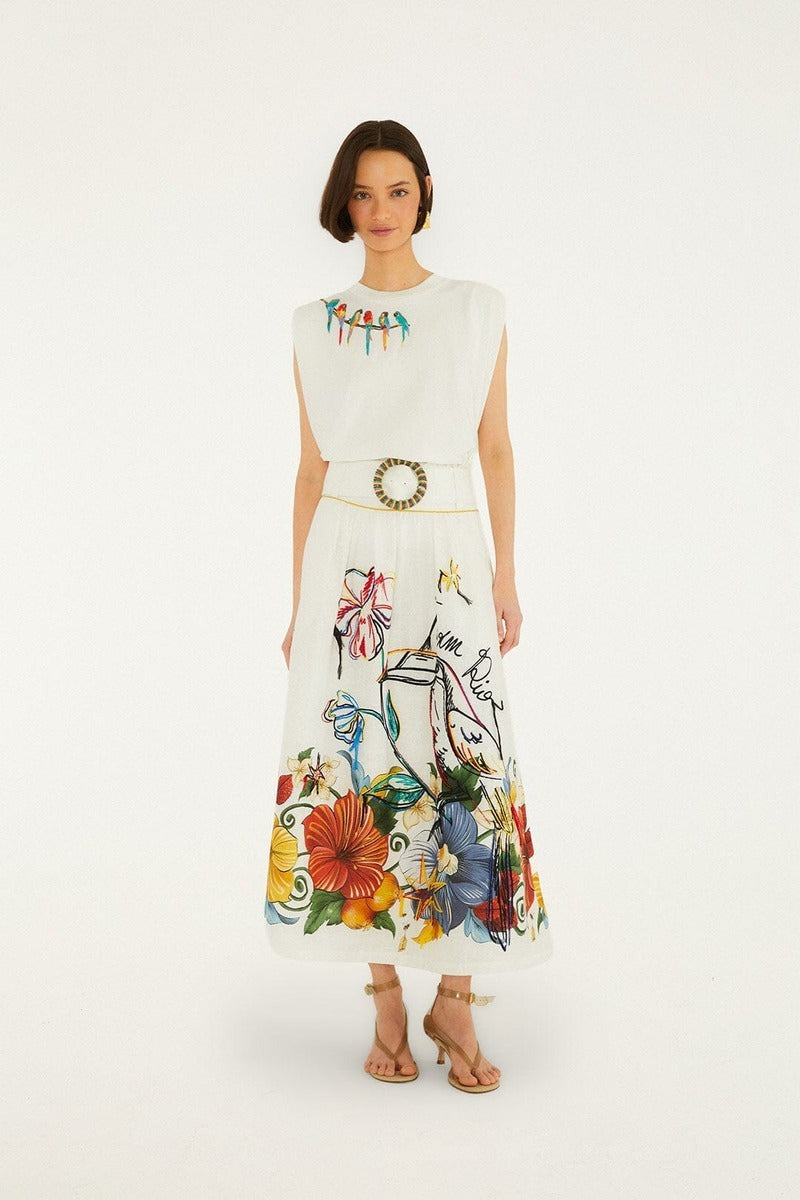 Tropi Off-White Maxi Skirt