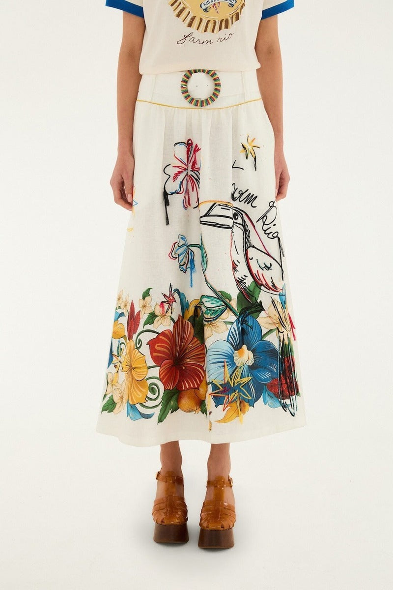 Tropi Off-White Maxi Skirt