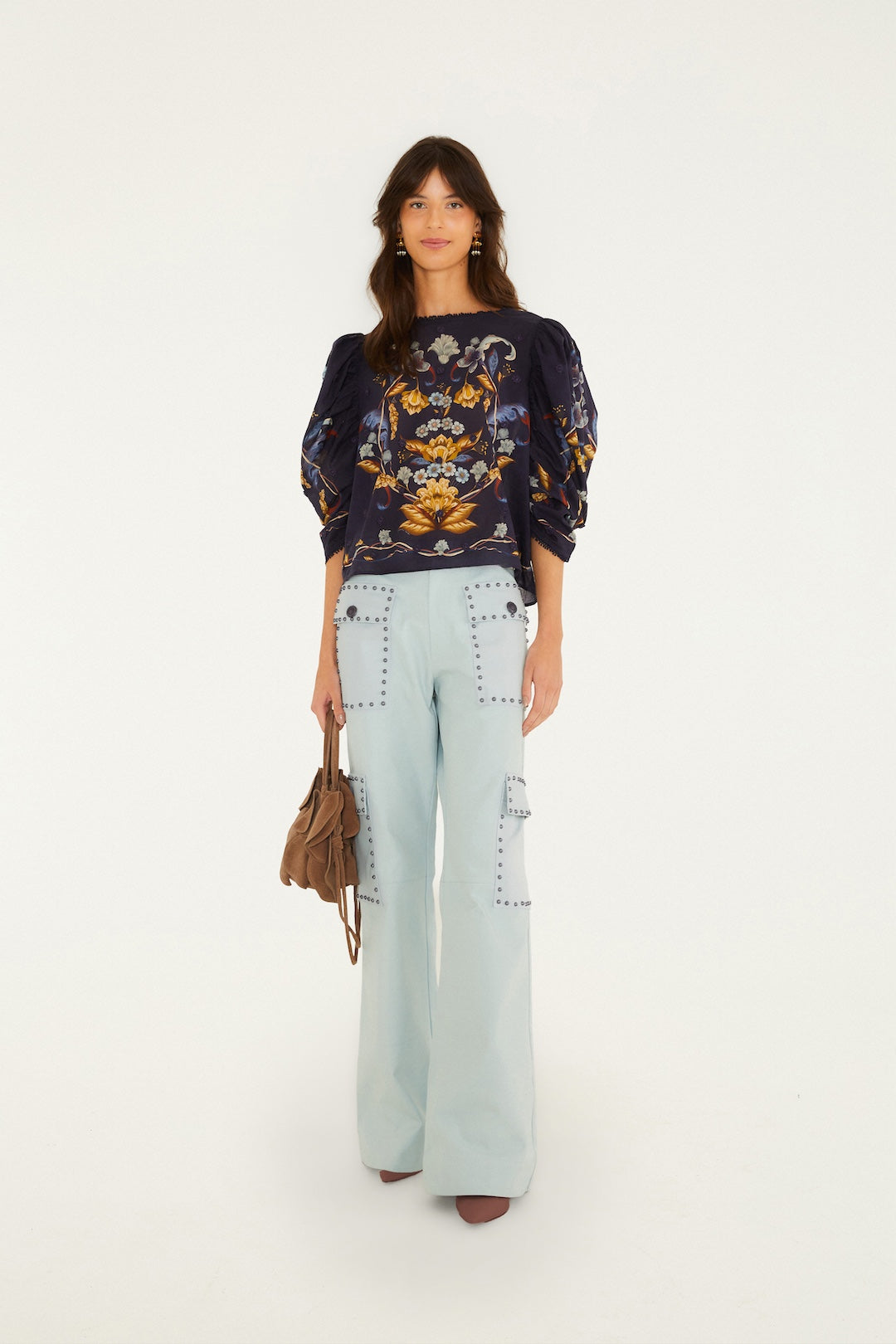 GOLDEN NATURE NAVY BLUE BLOUSE