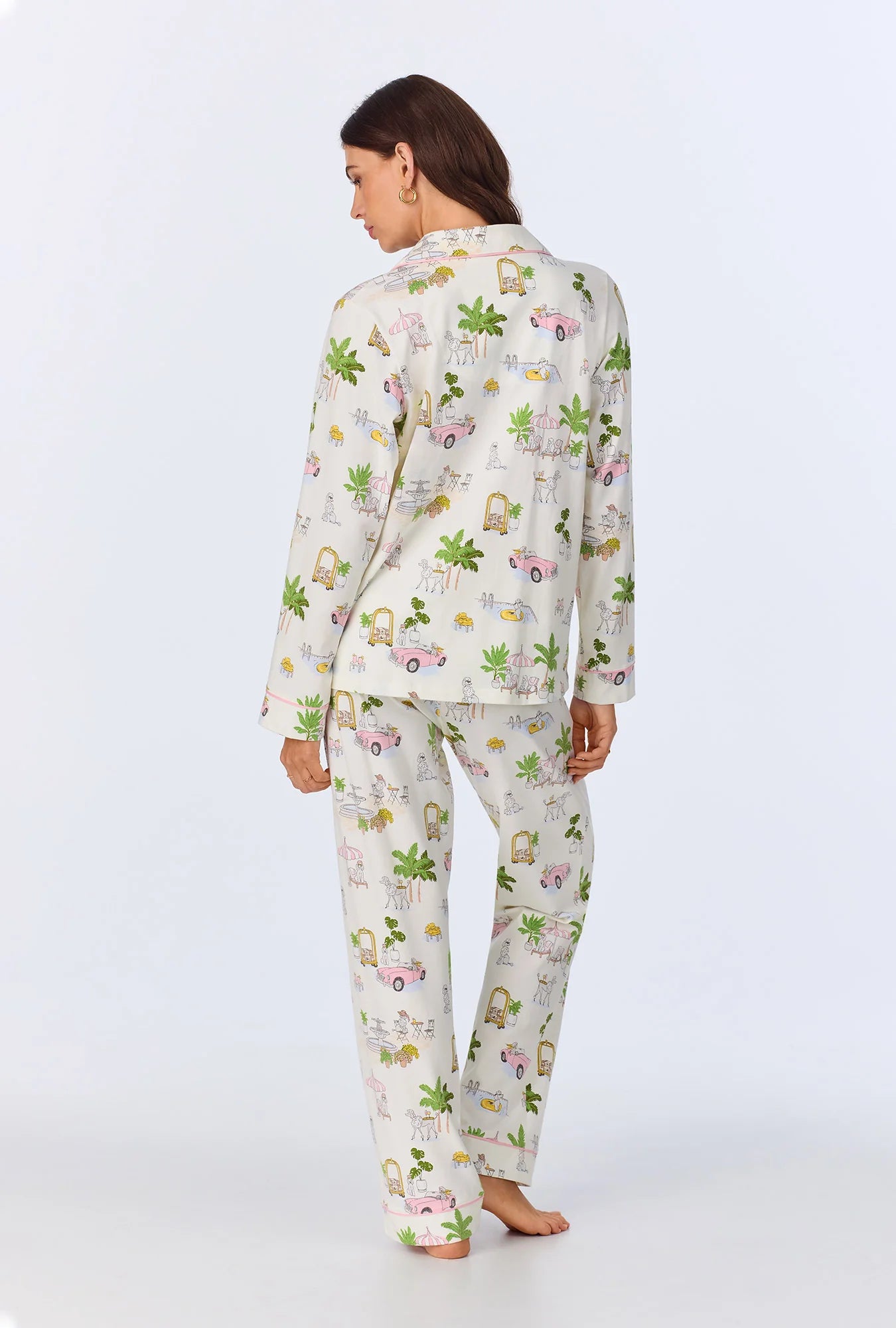 Poolside Poodles Long Sleeve Classic Stretch Jersey PJ Set