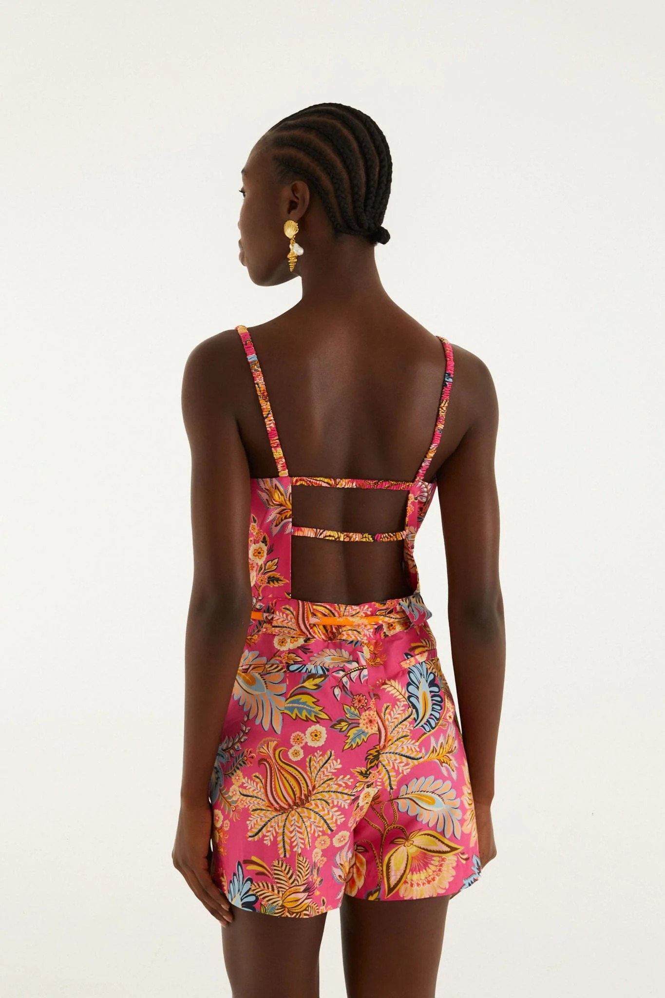 Ligia Floral Pink Mini Jumpsuit