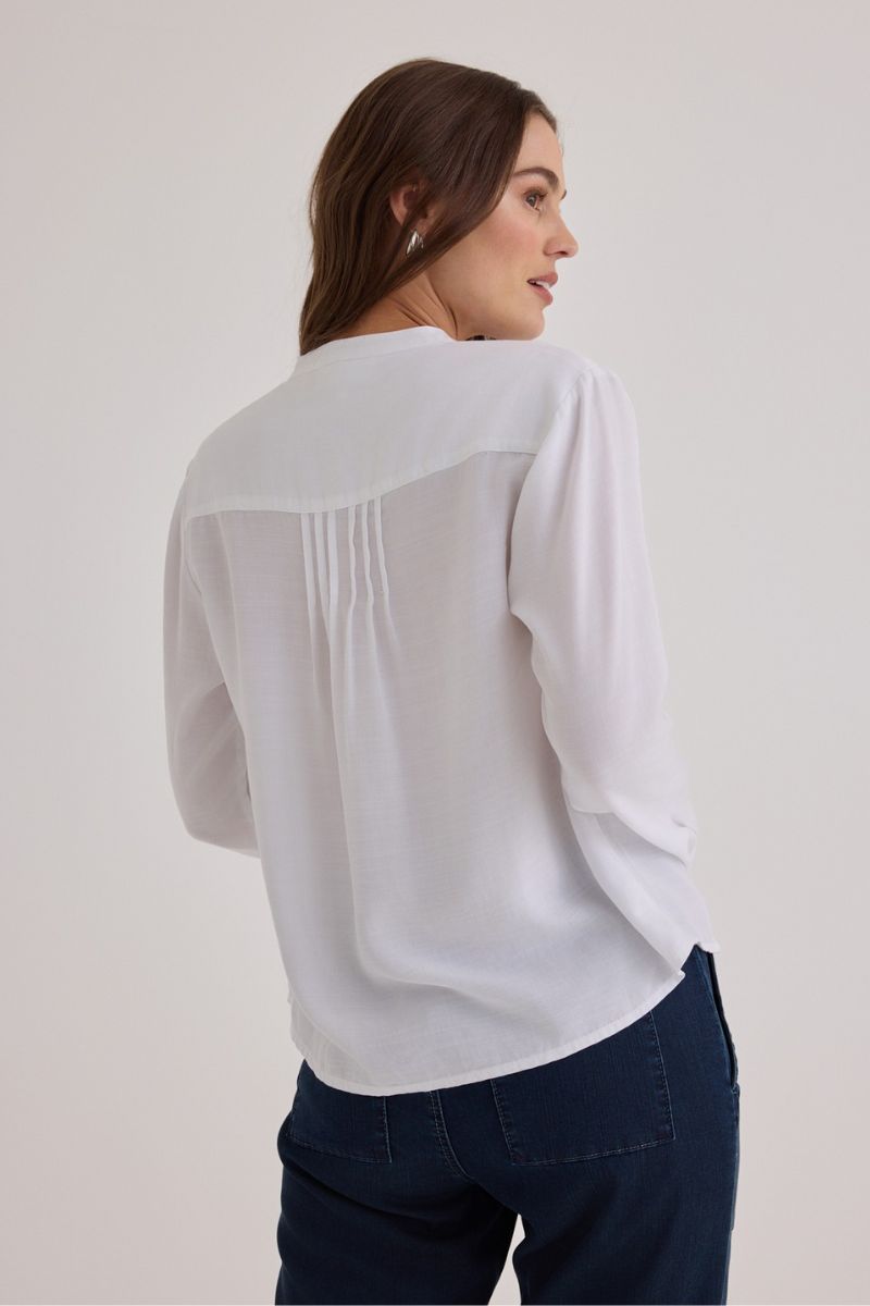 Long Sleeve Pintuck Pullover