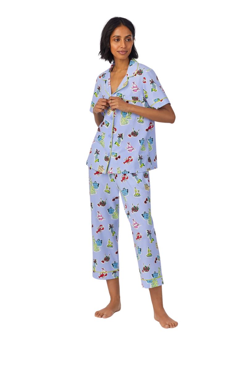 Short Sleeve Classic Stretch Jersey Cropped PJ Set