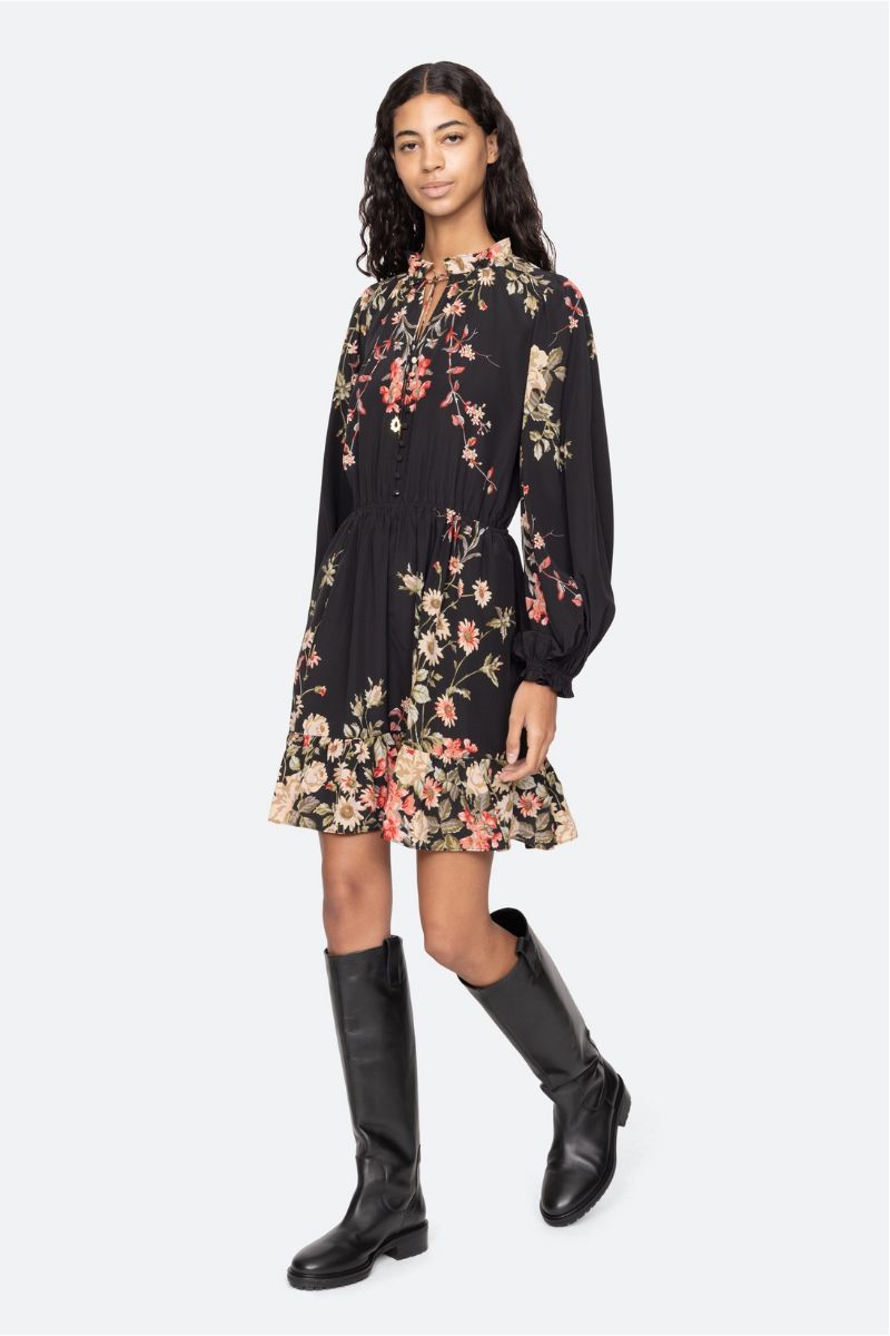 Jolie Print Long Sleeve Mini Dress