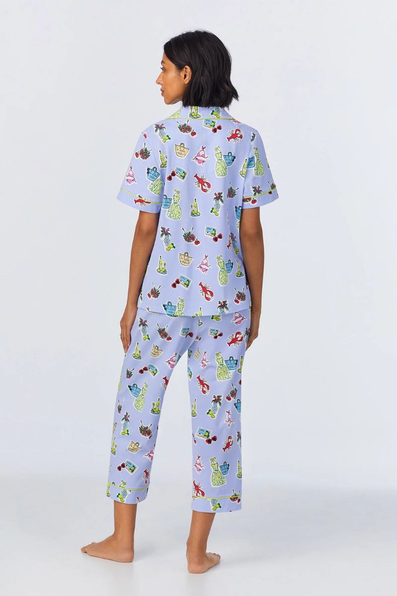 Short Sleeve Classic Stretch Jersey Cropped PJ Set