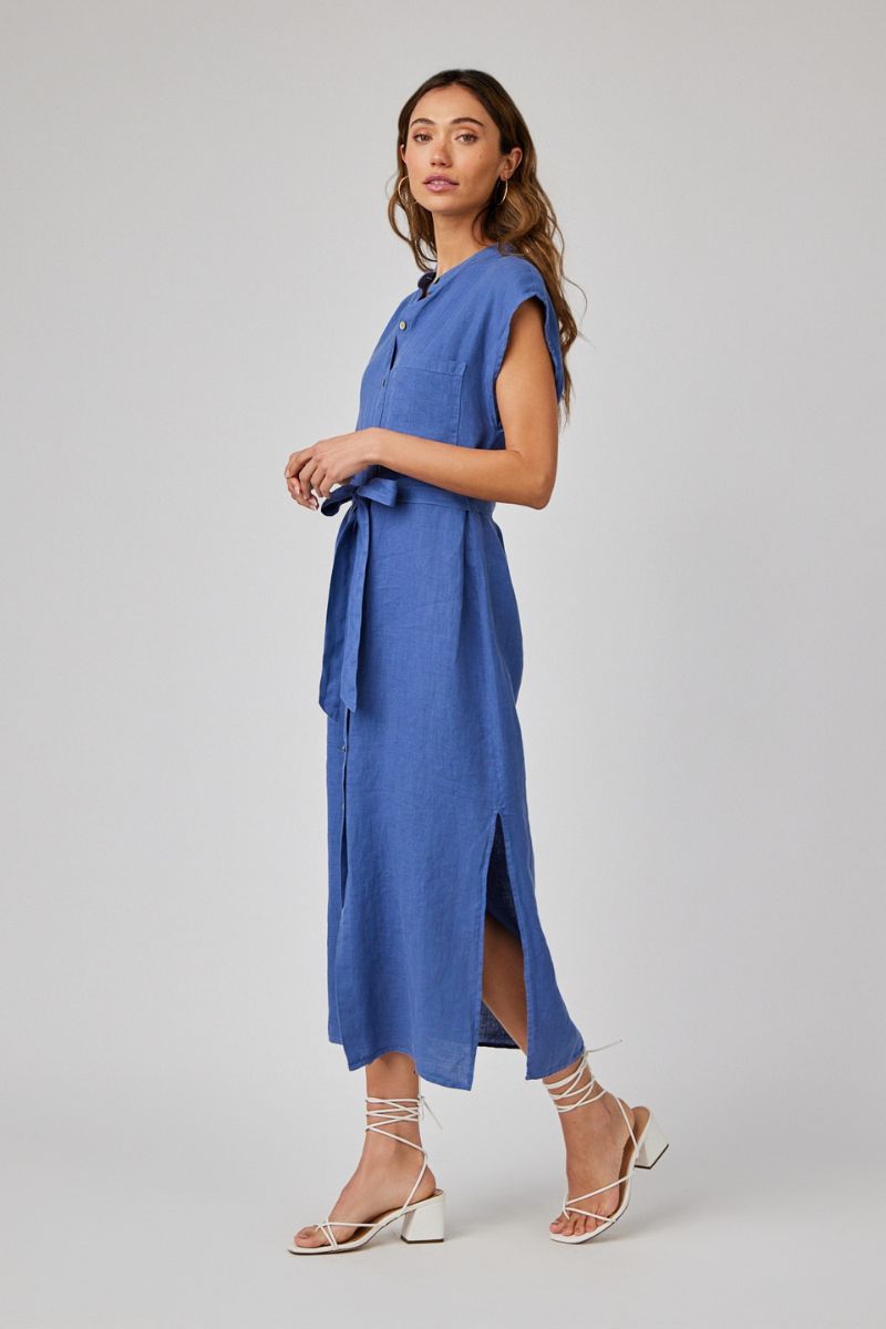 Button Front Midi Dress