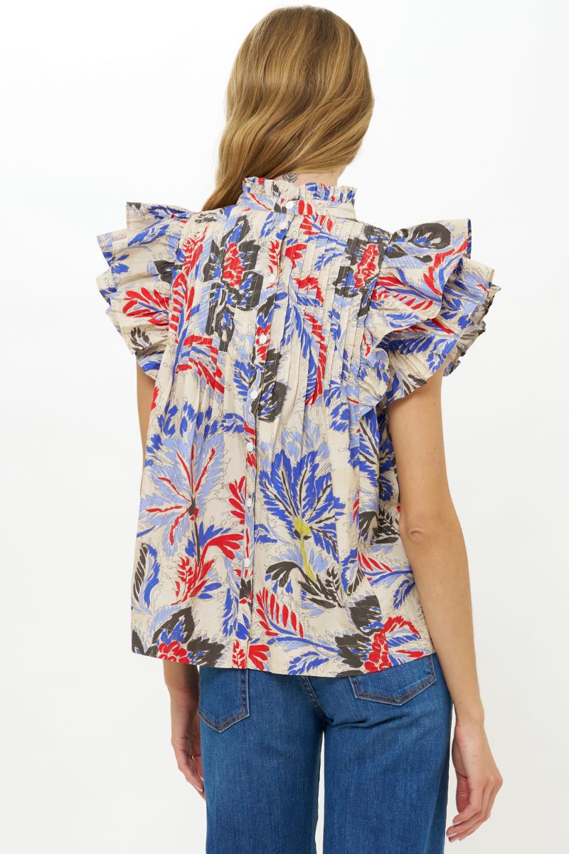 Pintuck Ruffle Top