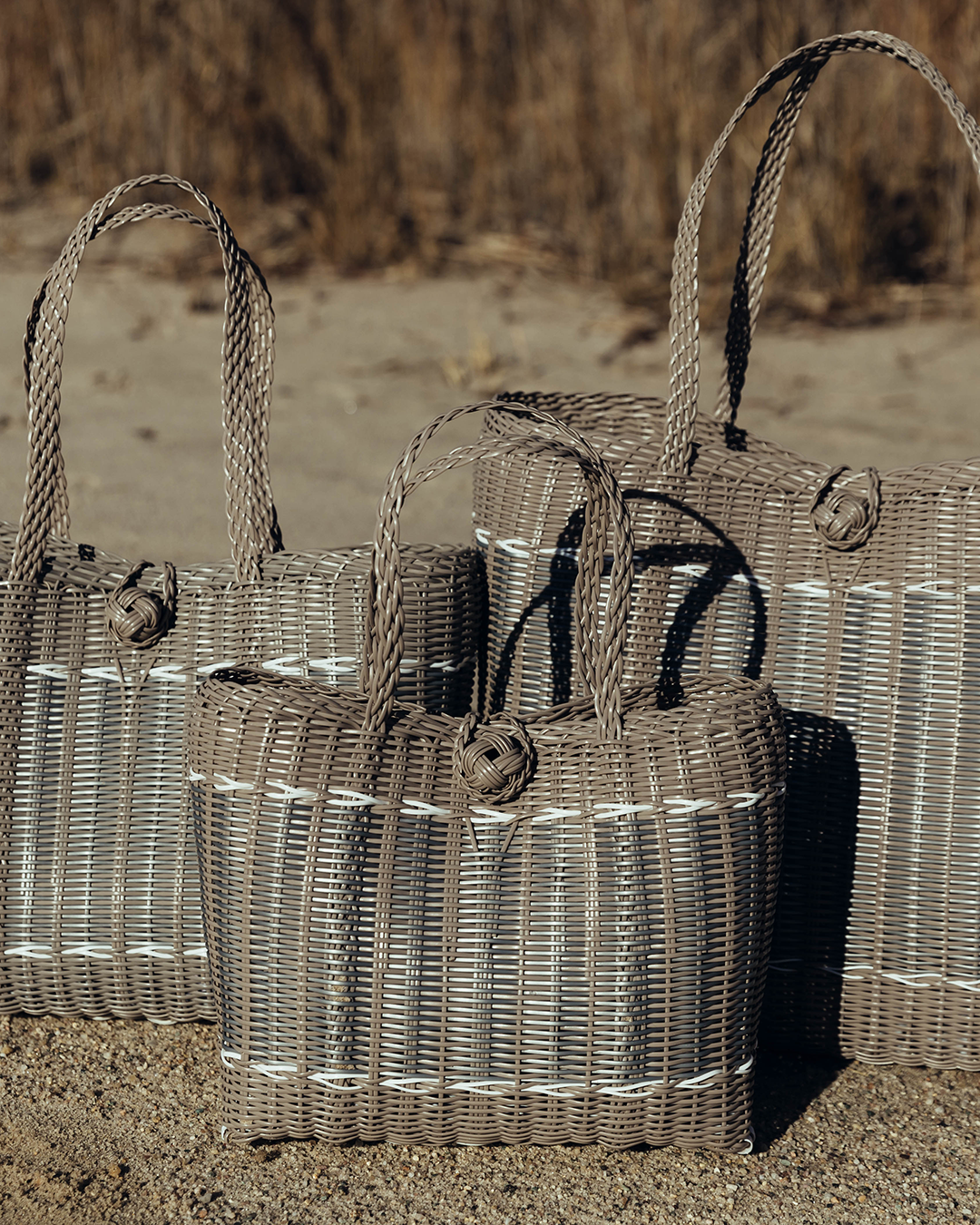 Extra Small, Guadalupe - Putty + Silver Tote
