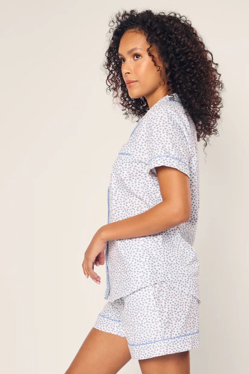 Twill Short Sleeve Pajama Short Set
