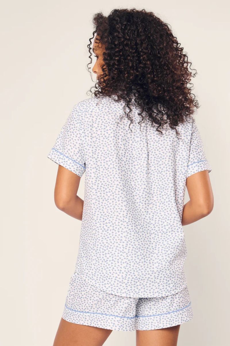 Twill Short Sleeve Pajama Short Set