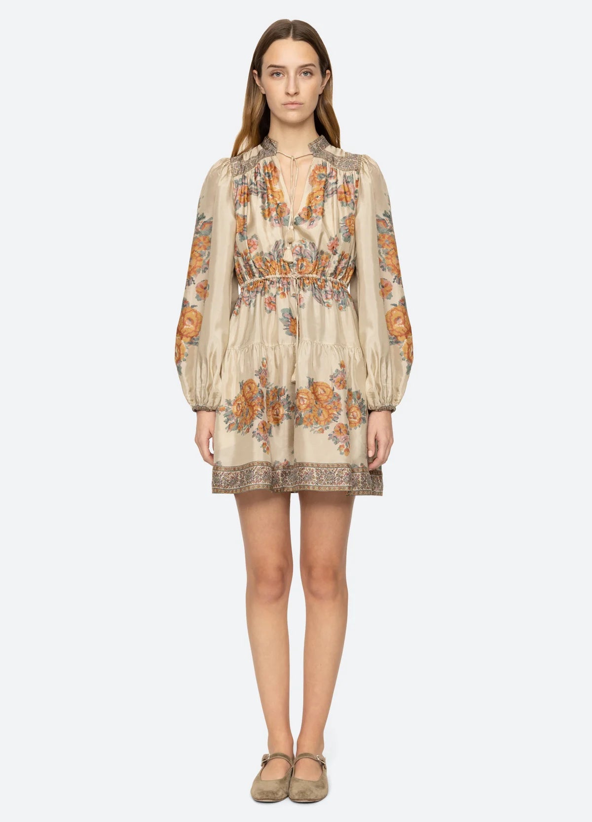 Fiorella Border Print Dress
