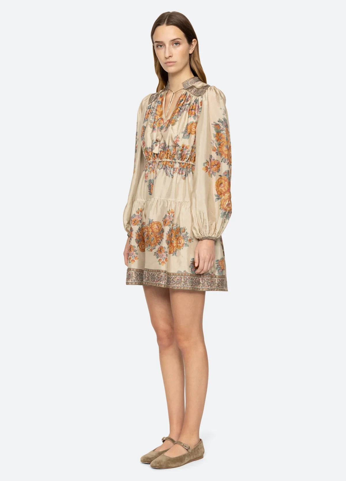 Fiorella Border Print Dress