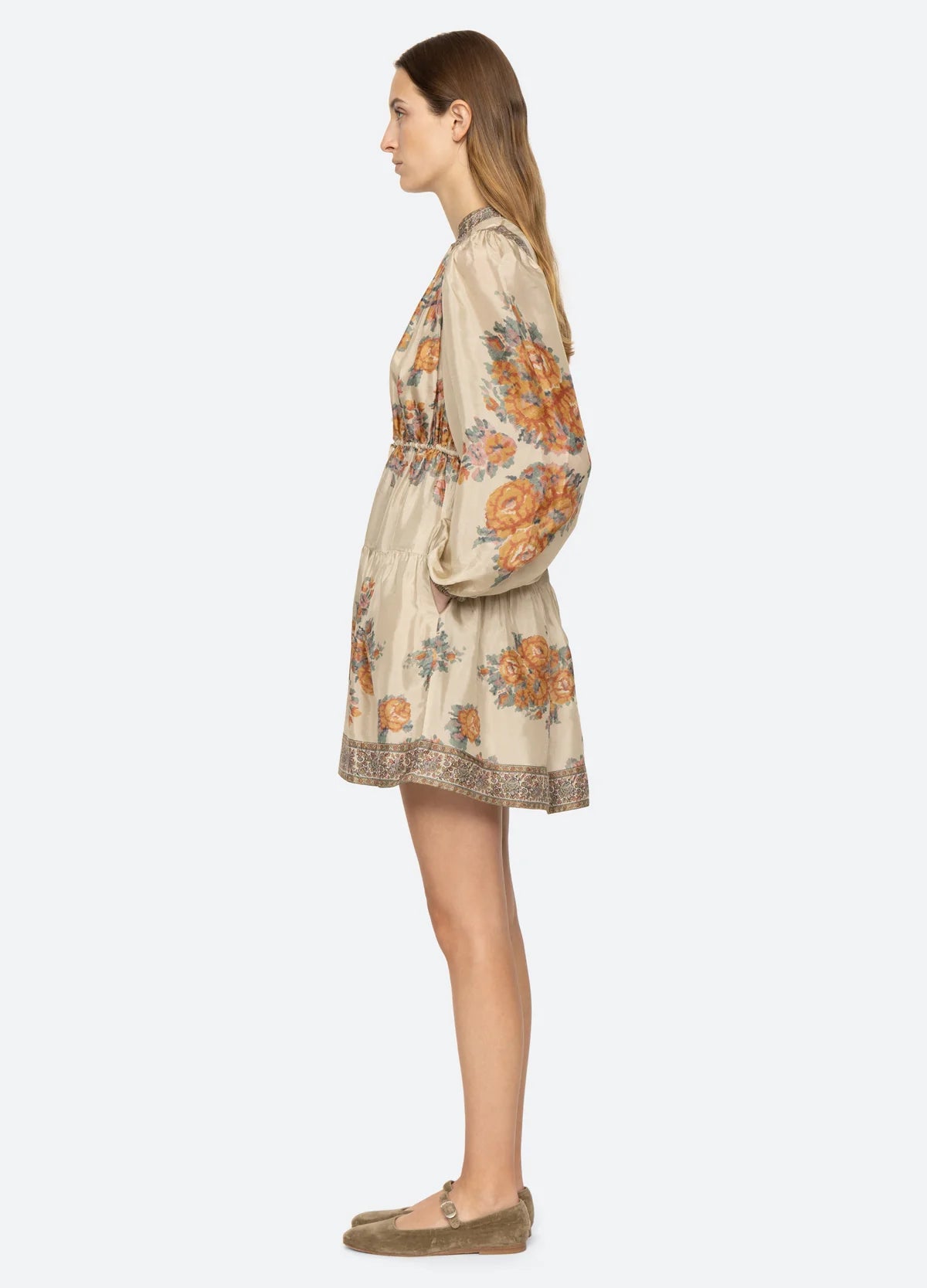 Fiorella Border Print Dress