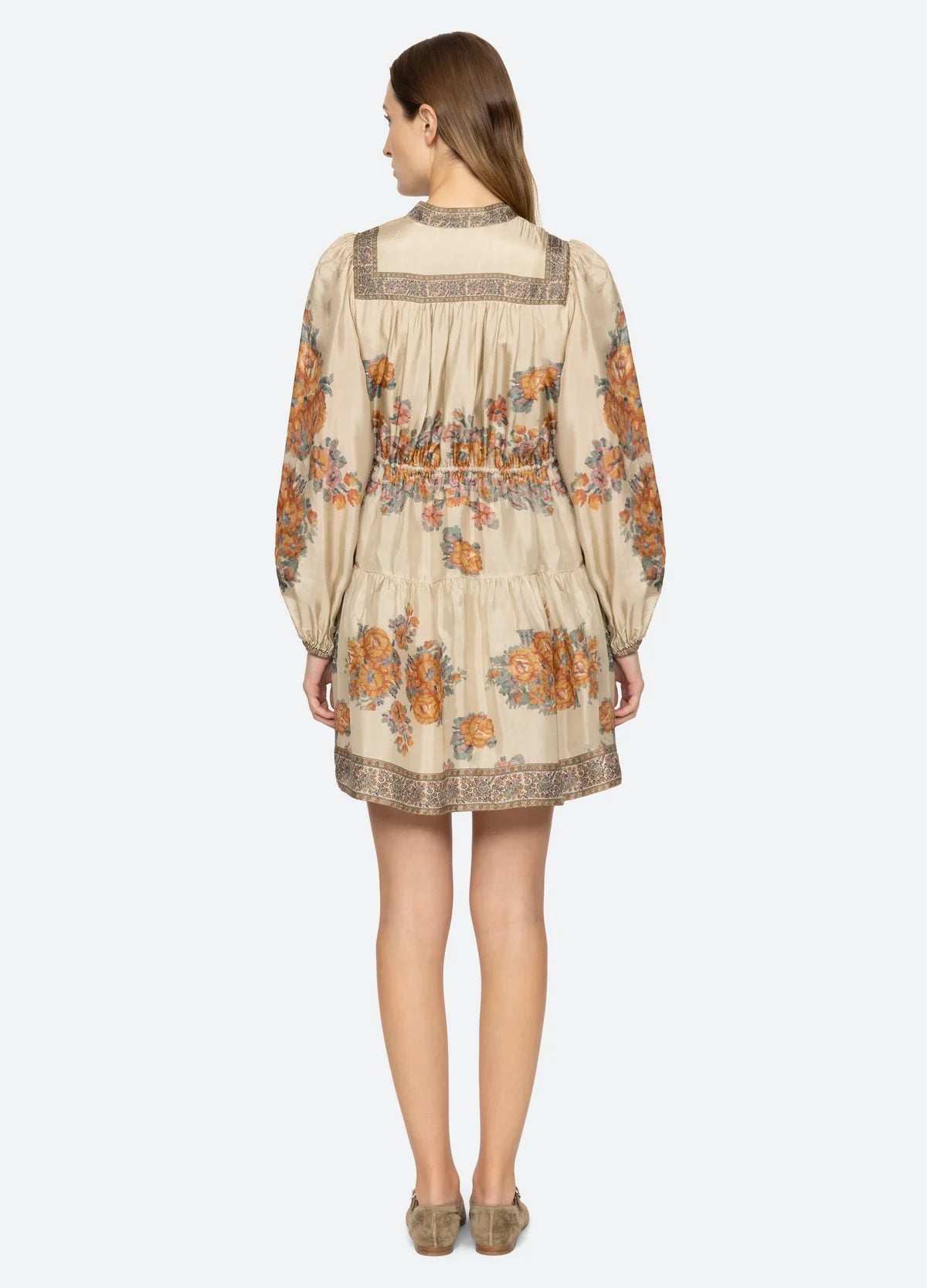 Fiorella Border Print Dress
