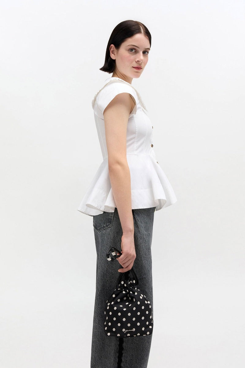 Printed Bou Bucket Pouch with Dots