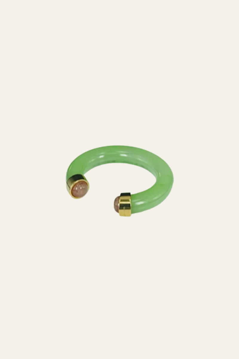 Apple-Green-Strawberry Crystal Cuff