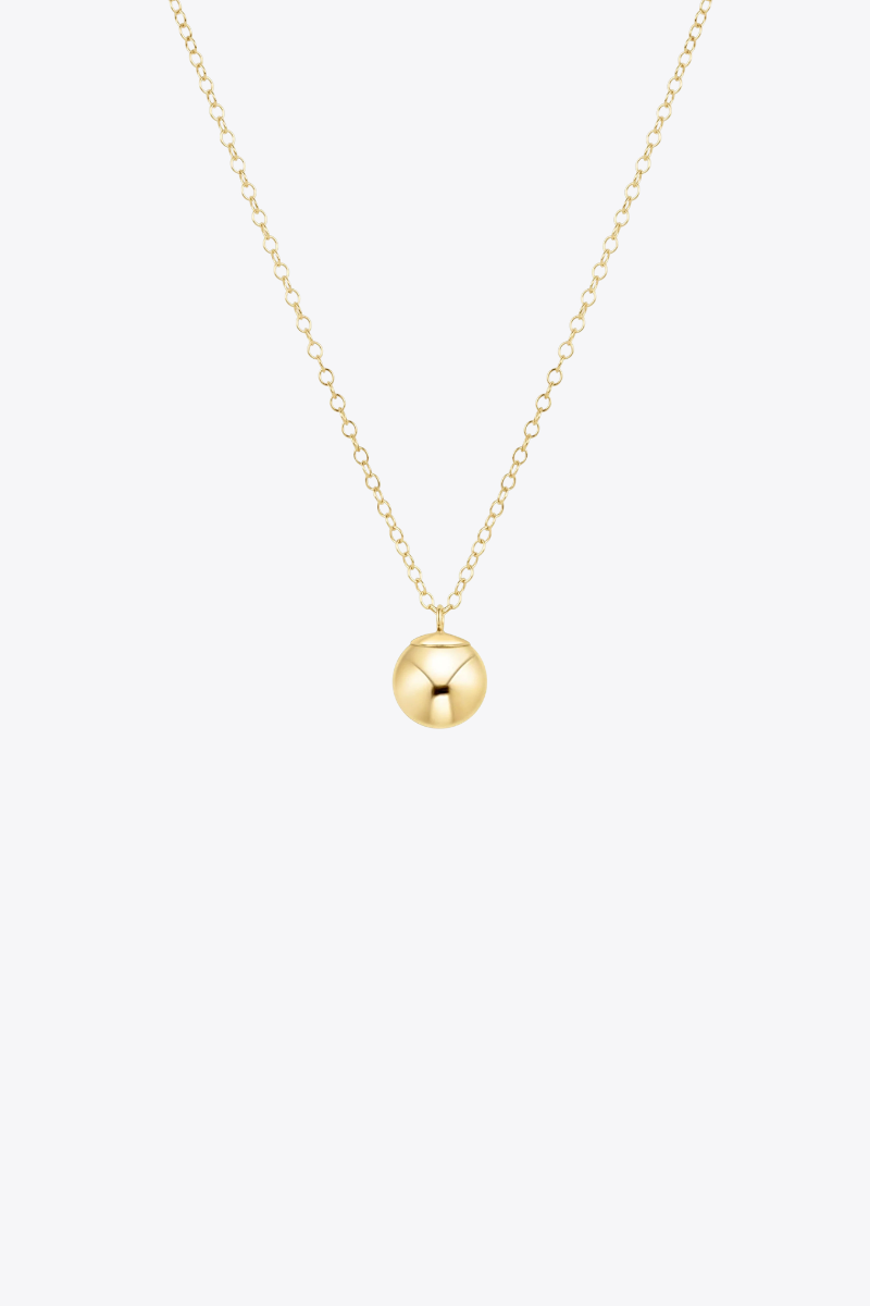 16" Necklace Gold - Classic Gold 8mm Charm