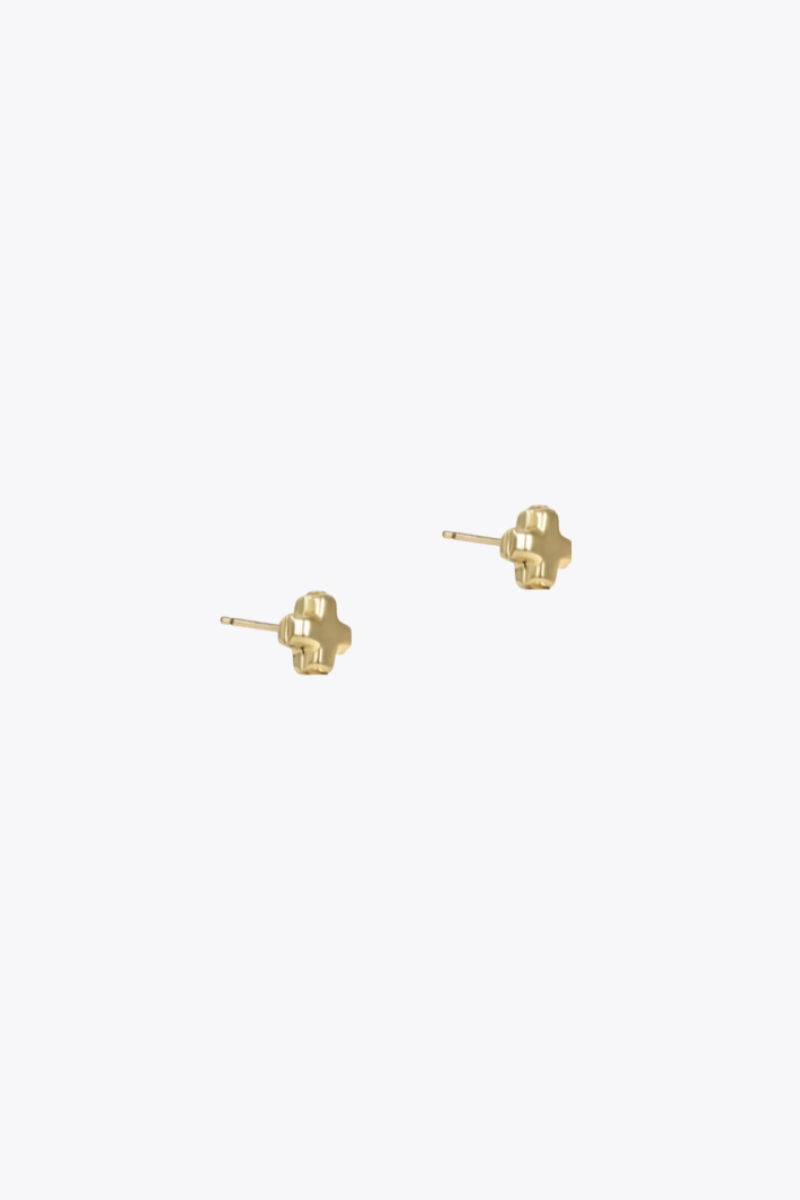 Signature Cross Small Gold Stud - Gold
