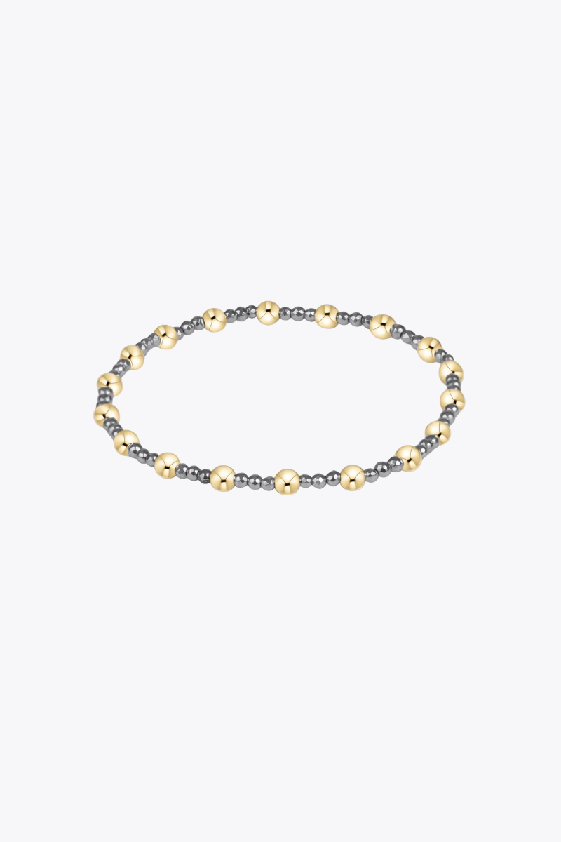 Sincerity Silver Faceted Hematite 2mm Bracelet