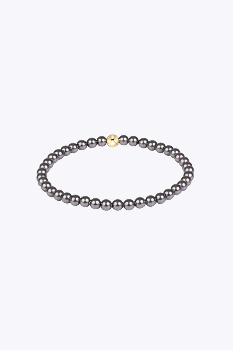 Classic Pearl Dark Grey 4mm Bracelet
