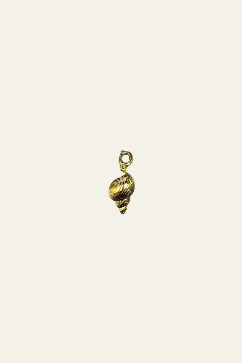 Ribbed Spiral Shell Gold Charm