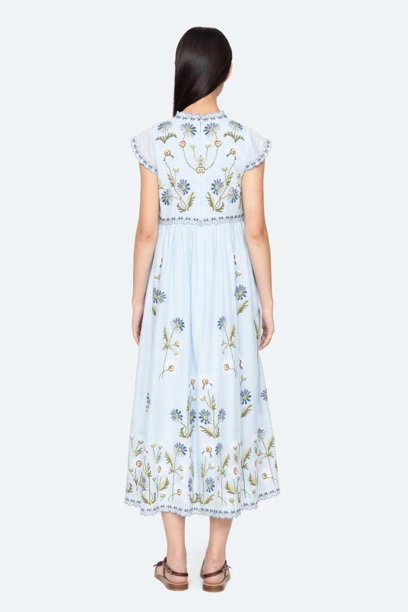 Audra Embroidery Midi Dress