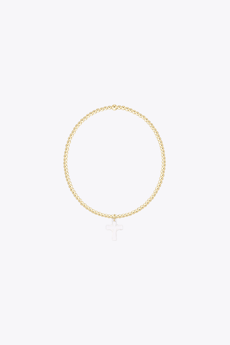 Classic Gold 2mm Bracelet - Blessed Crystal Charm