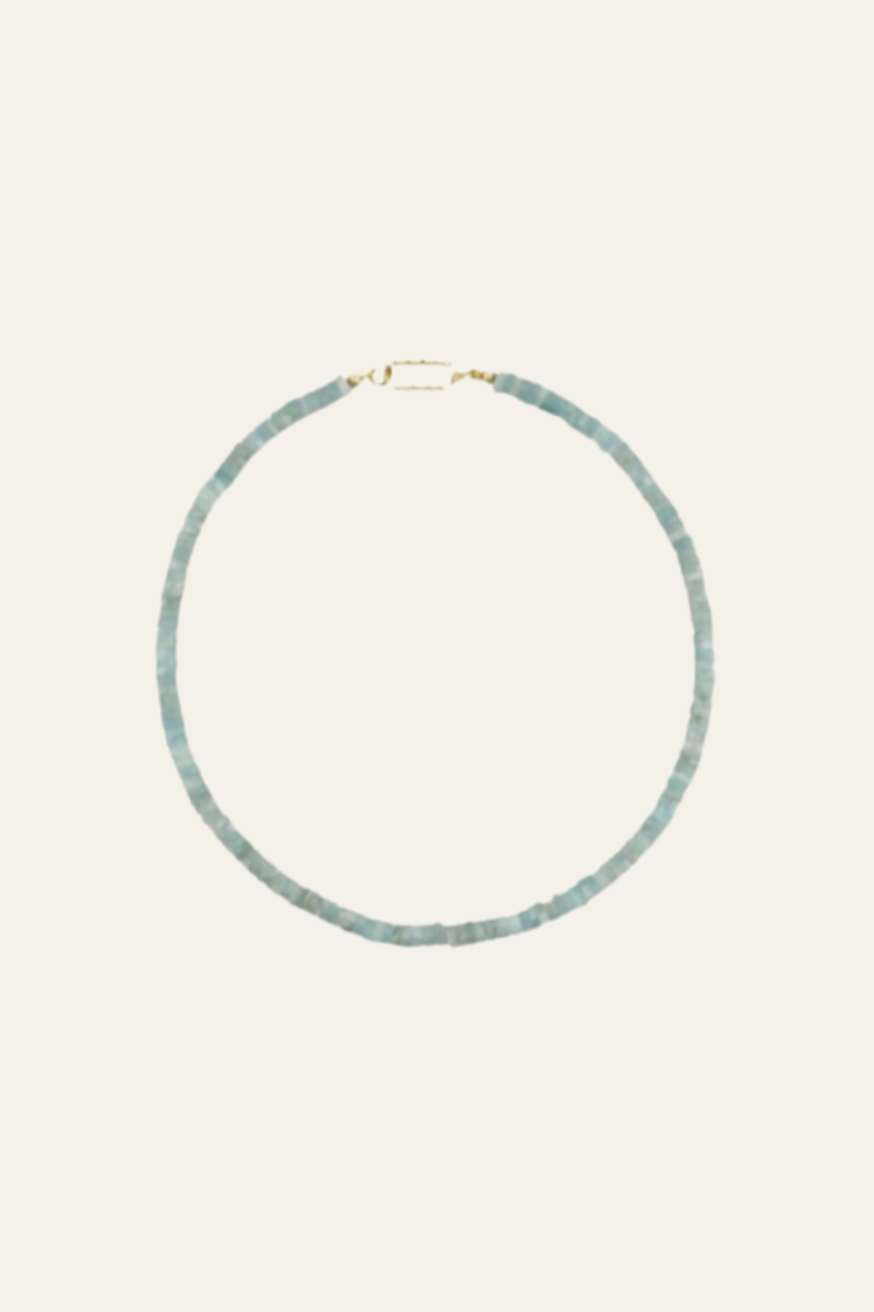 HART - Amazonite Wheel Gemstone Necklace with Diamond Oval Clip