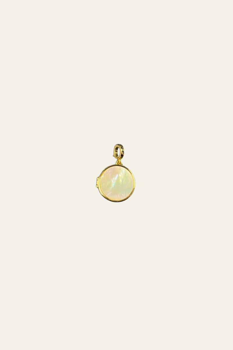 Mother of Pearl Round Locket Charm