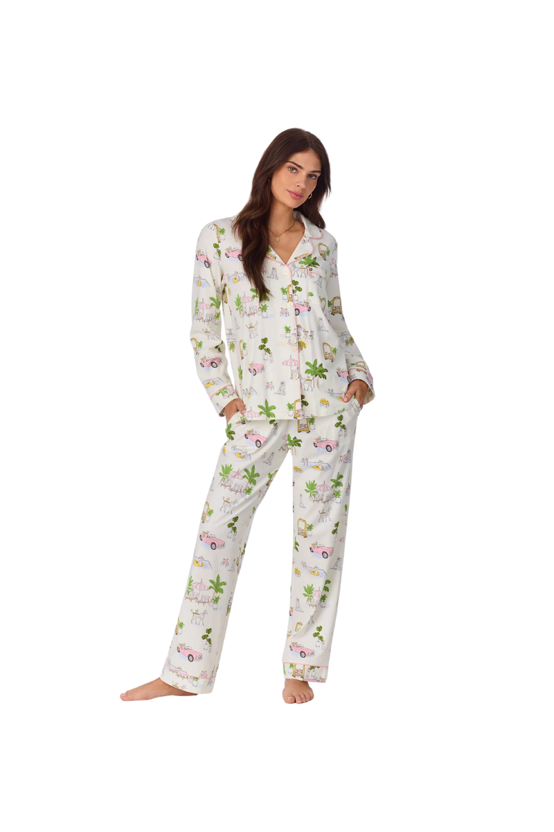 Poolside Poodles Long Sleeve Classic Stretch Jersey PJ Set