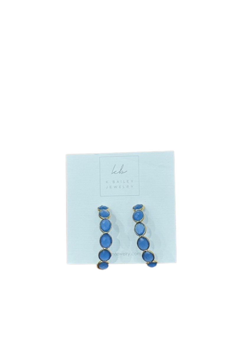 Blue Chalcedony Hoops