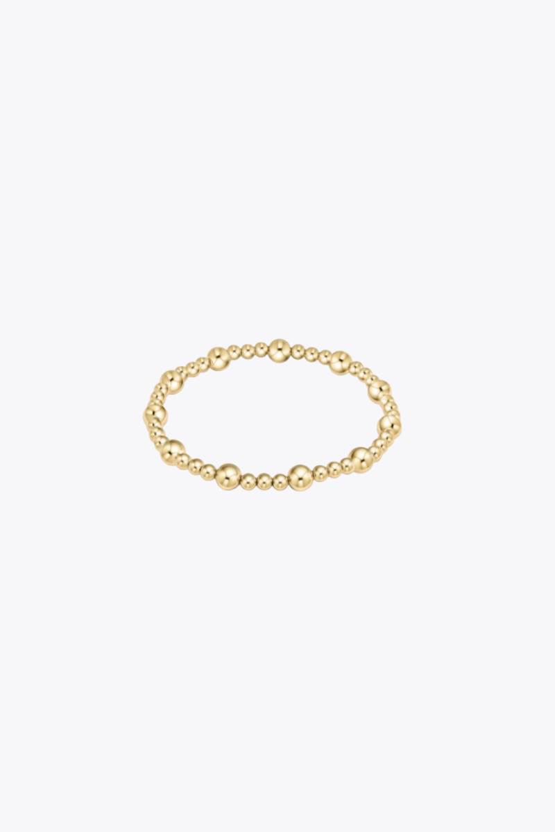 Classic Sincerity Pattern 6mm Bead Bracelet - Gold