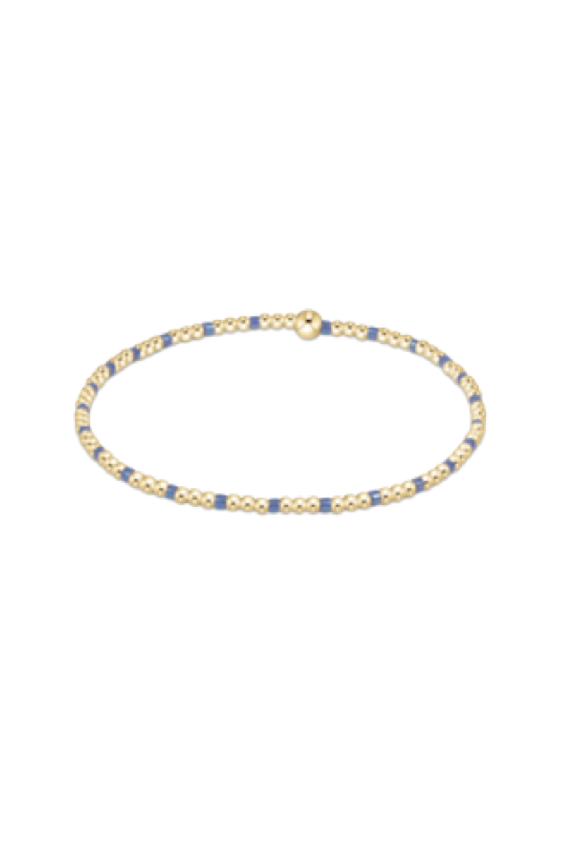 egirl Hope Sincerity Pattern 2mm Bead Bracelet - Bright Blue