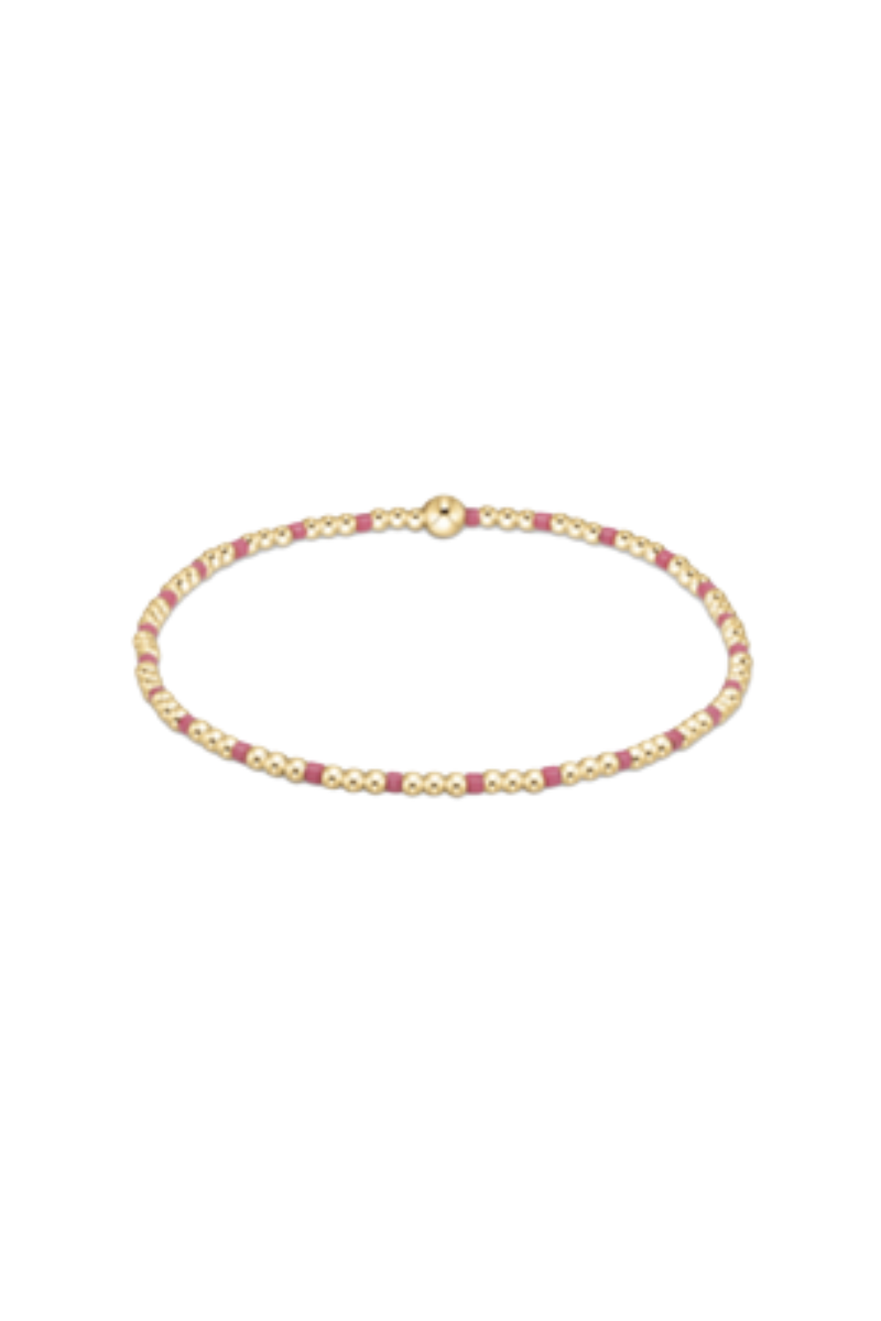 egirl Hope Sincerity Pattern 2mm Bead Bracelet - Bright Pink